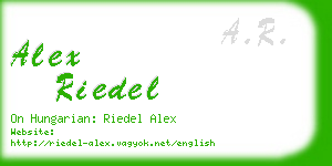 alex riedel business card
